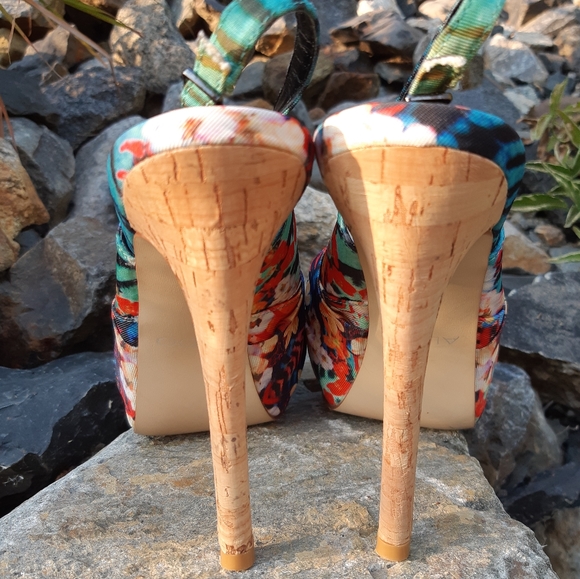ALDO Multi Colour Slingback Heels - Picture 6 of 6